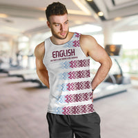English European Football Men Tank Top Sublimation Blue Maroon Stripes Effect