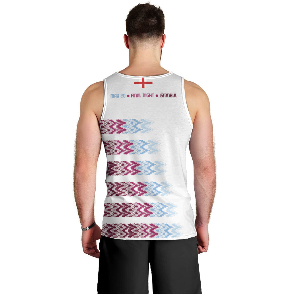 English European Football Men Tank Top Sublimation Blue Maroon Stripes Effect