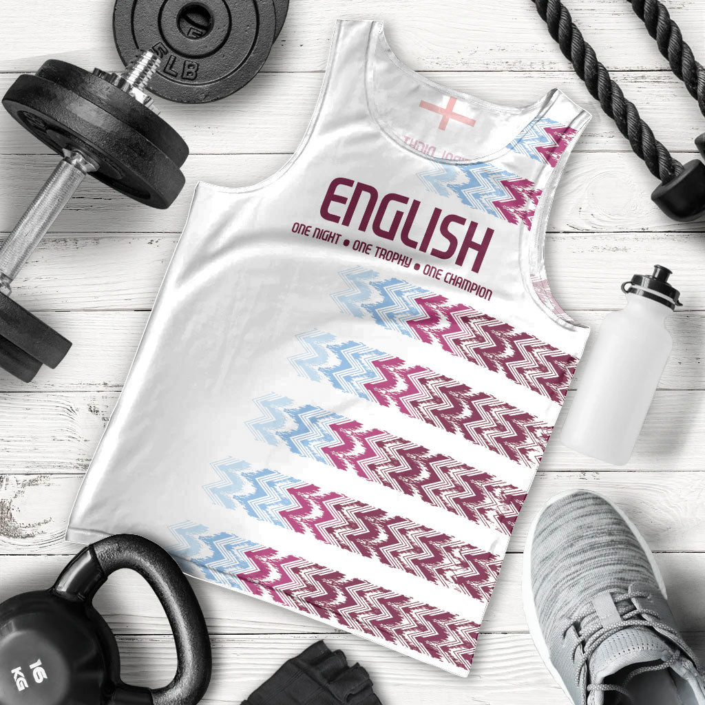 English European Football Men Tank Top Sublimation Blue Maroon Stripes Effect