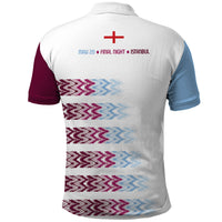 English European Football Polo Shirt Sublimation Blue Maroon Stripes Effect