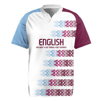 English European Football Rugby Jersey Sublimation Blue Maroon Stripes Effect