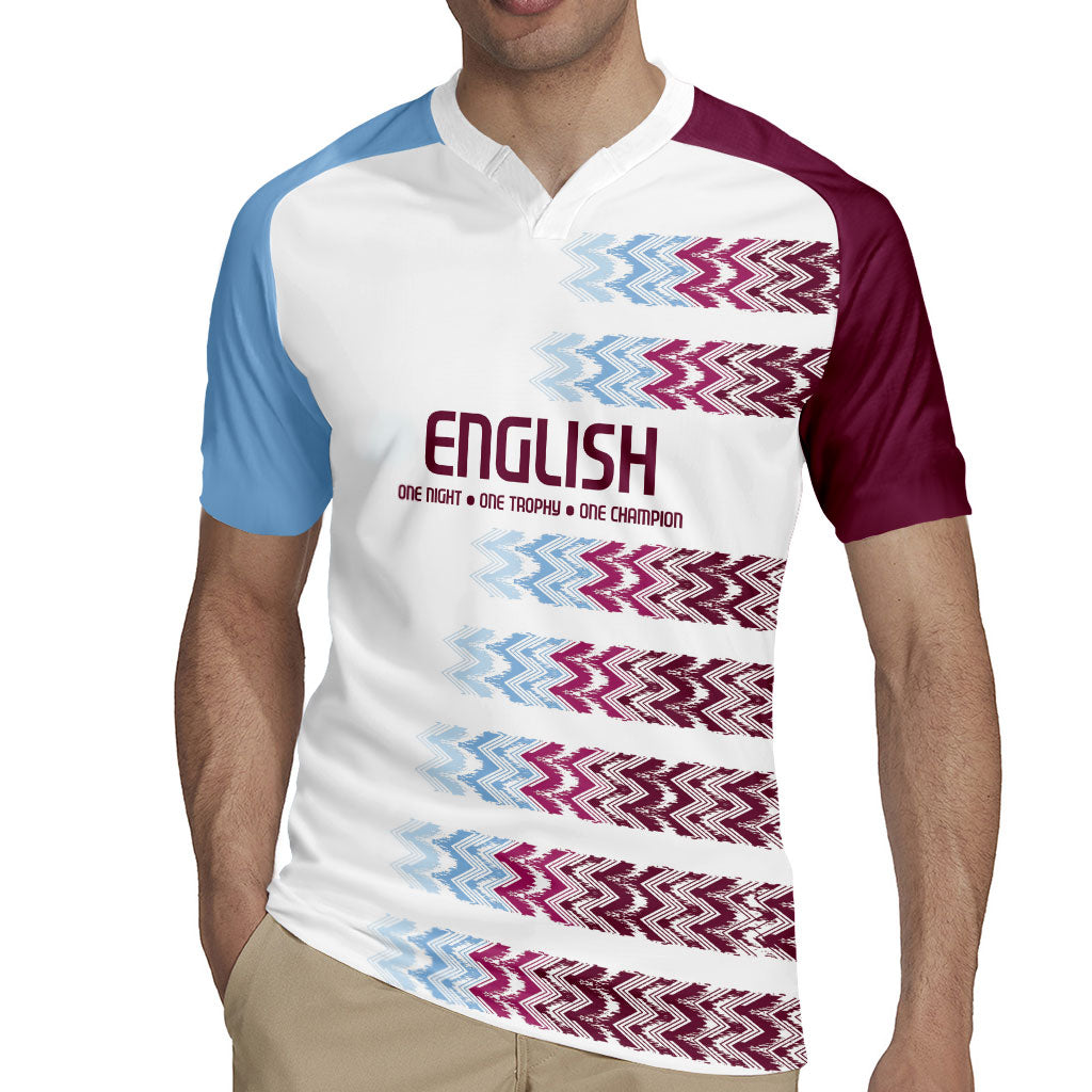 English European Football Rugby Jersey Sublimation Blue Maroon Stripes Effect
