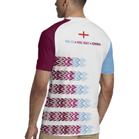 English European Football Rugby Jersey Sublimation Blue Maroon Stripes Effect