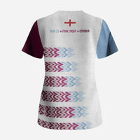 English European Football Scrub Top Sublimation Blue Maroon Stripes Effect
