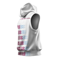 English European Football Sleeveless Hoodie Sublimation Blue Maroon Stripes Effect