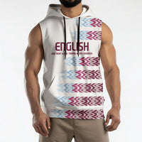 English European Football Sleeveless Hoodie Sublimation Blue Maroon Stripes Effect