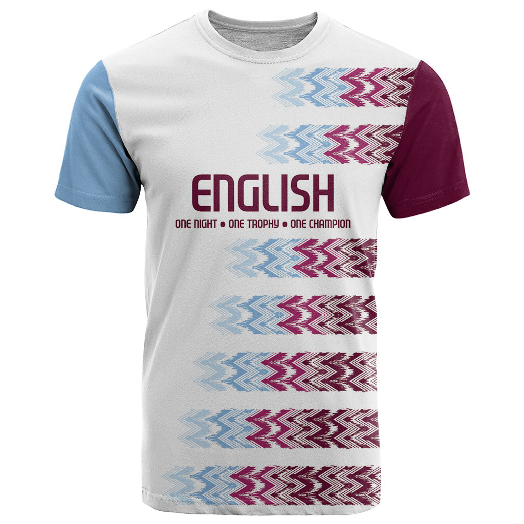English European Football T Shirt Sublimation Blue Maroon Stripes Effect