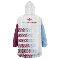 English European Football Wearable Blanket Hoodie Sublimation Blue Maroon Stripes Effect