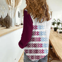 English European Football Women Casual Shirt Sublimation Blue Maroon Stripes Effect