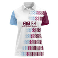 English European Football Women Polo Shirt Sublimation Blue Maroon Stripes Effect