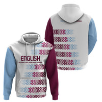 English European Football Zip Hoodie Sublimation Blue Maroon Stripes Effect