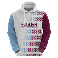 English European Football Zip Hoodie Sublimation Blue Maroon Stripes Effect