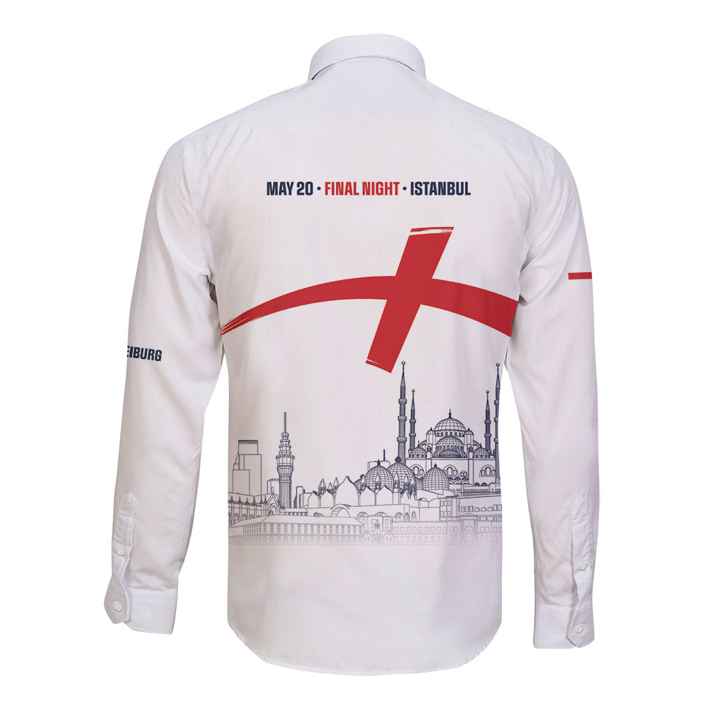 English European Football Champions Long Sleeve Button Shirt May 20 Final Night Istanbul