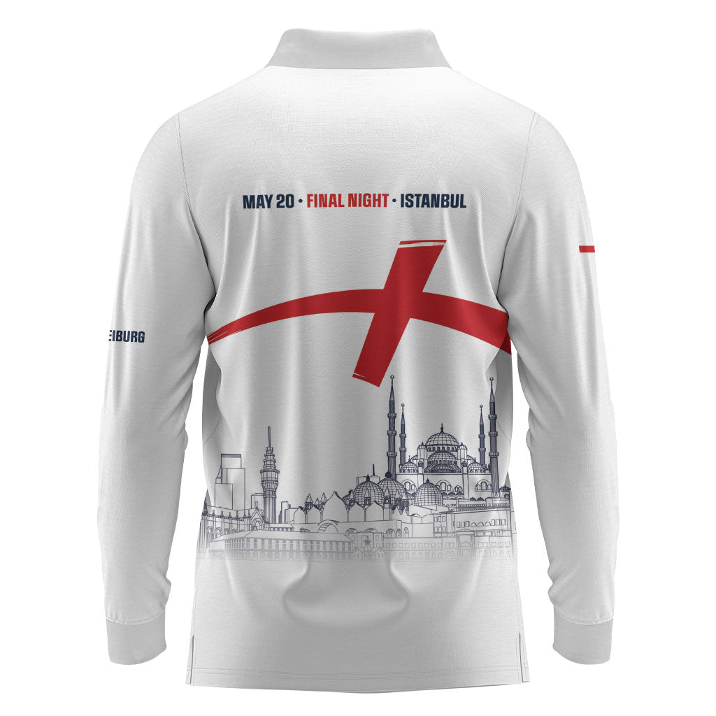 English European Football Champions Long Sleeve Polo Shirt May 20 Final Night Istanbul