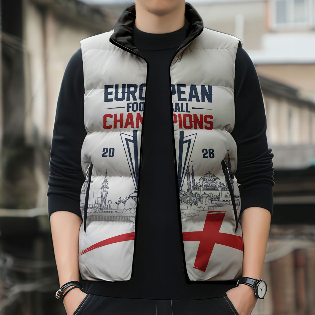 English European Football Champions Sleeveless Puffer Jacket May 20 Final Night Istanbul