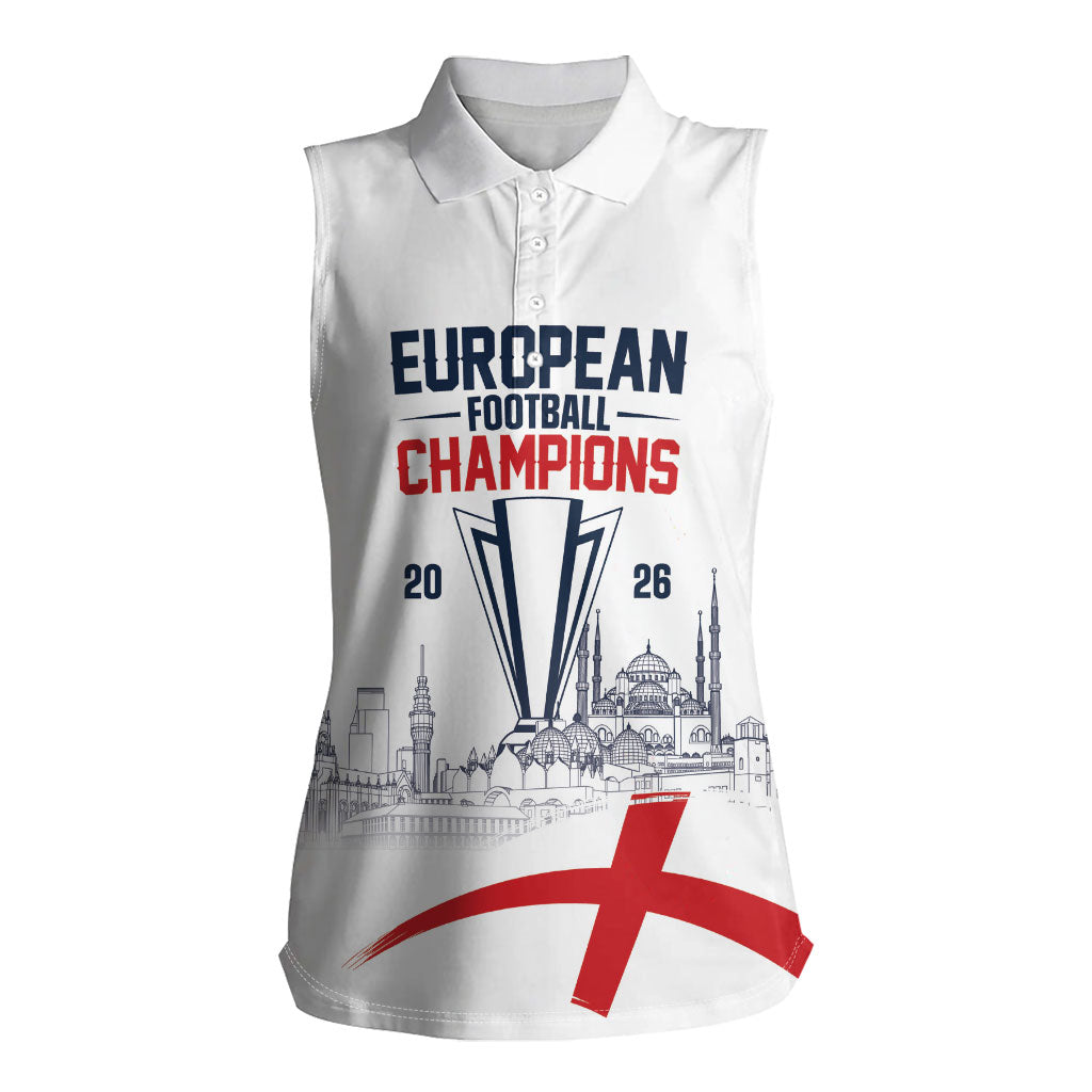 English European Football Champions Women Sleeveless Polo Shirt May 20 Final Night Istanbul