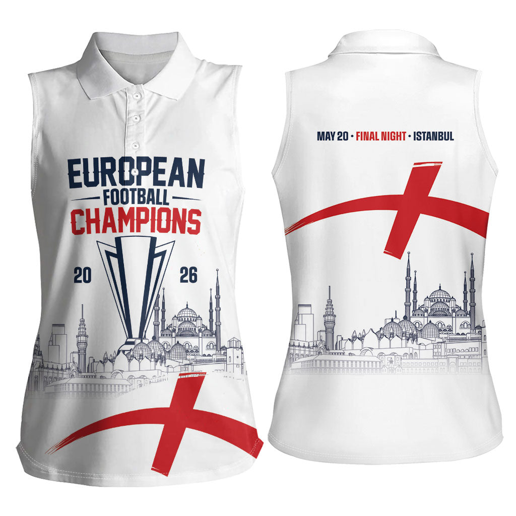 English European Football Champions Women Sleeveless Polo Shirt May 20 Final Night Istanbul
