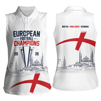 English European Football Champions Women Sleeveless Polo Shirt May 20 Final Night Istanbul