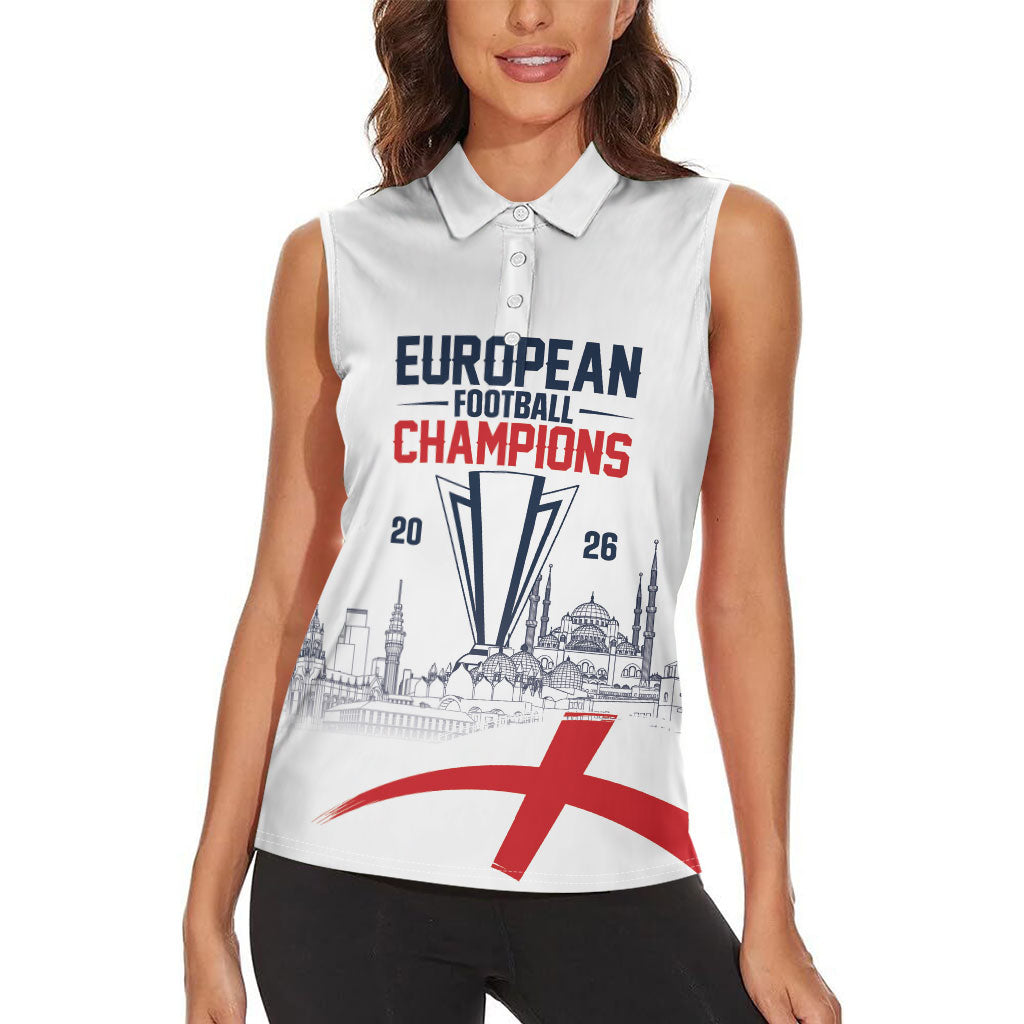 English European Football Champions Women Sleeveless Polo Shirt May 20 Final Night Istanbul