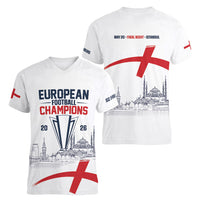English European Football Champions Women V-Neck T-Shirt May 20 Final Night Istanbul
