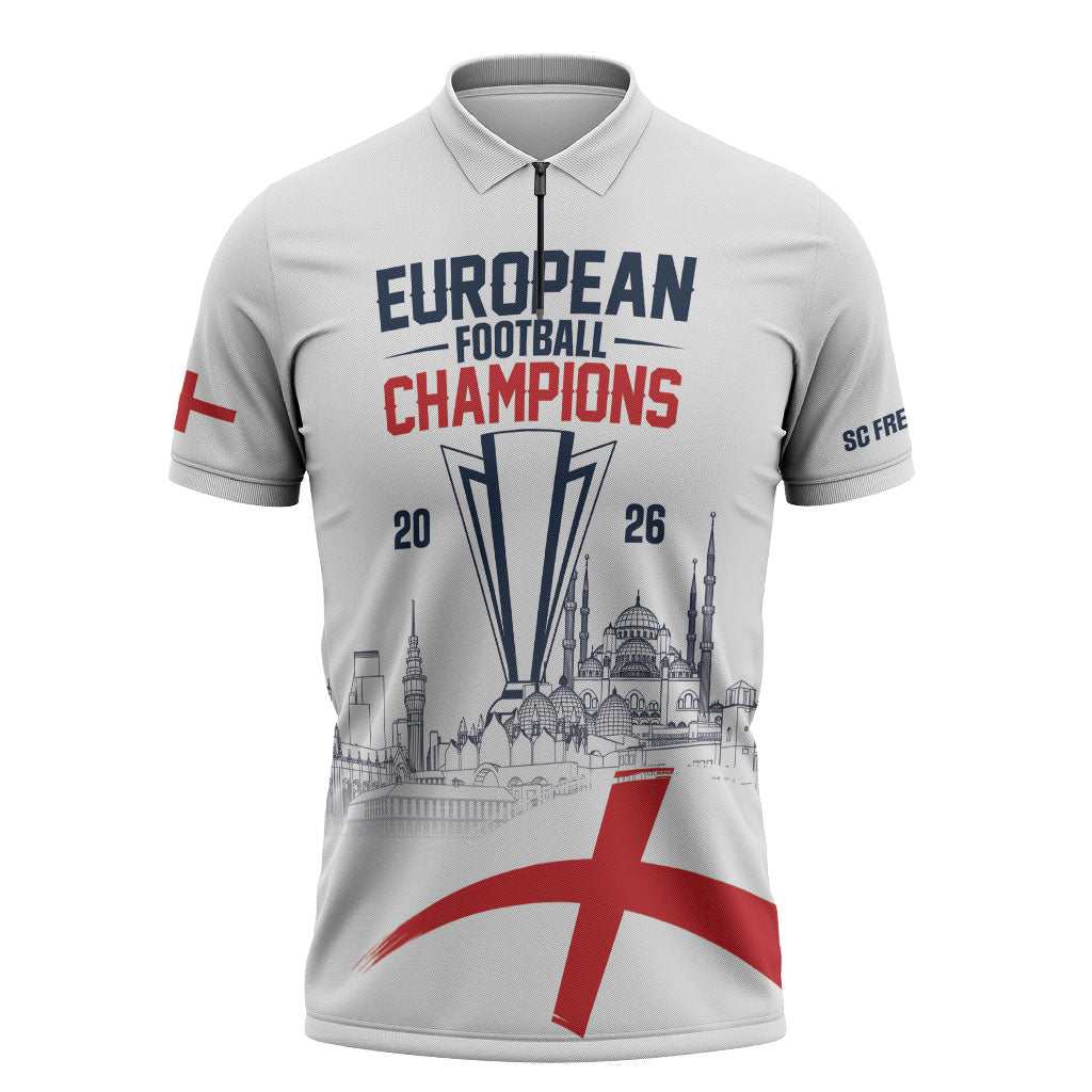 English European Football Champions Zipper Polo Shirt May 20 Final Night Istanbul