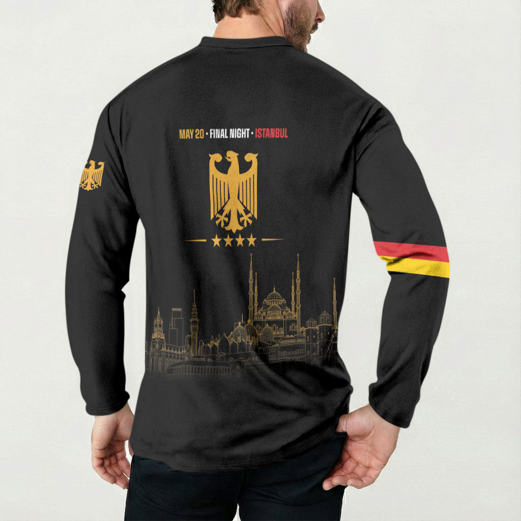 German European Football Champions Button Sweatshirt May 20 Final Night Istanbul