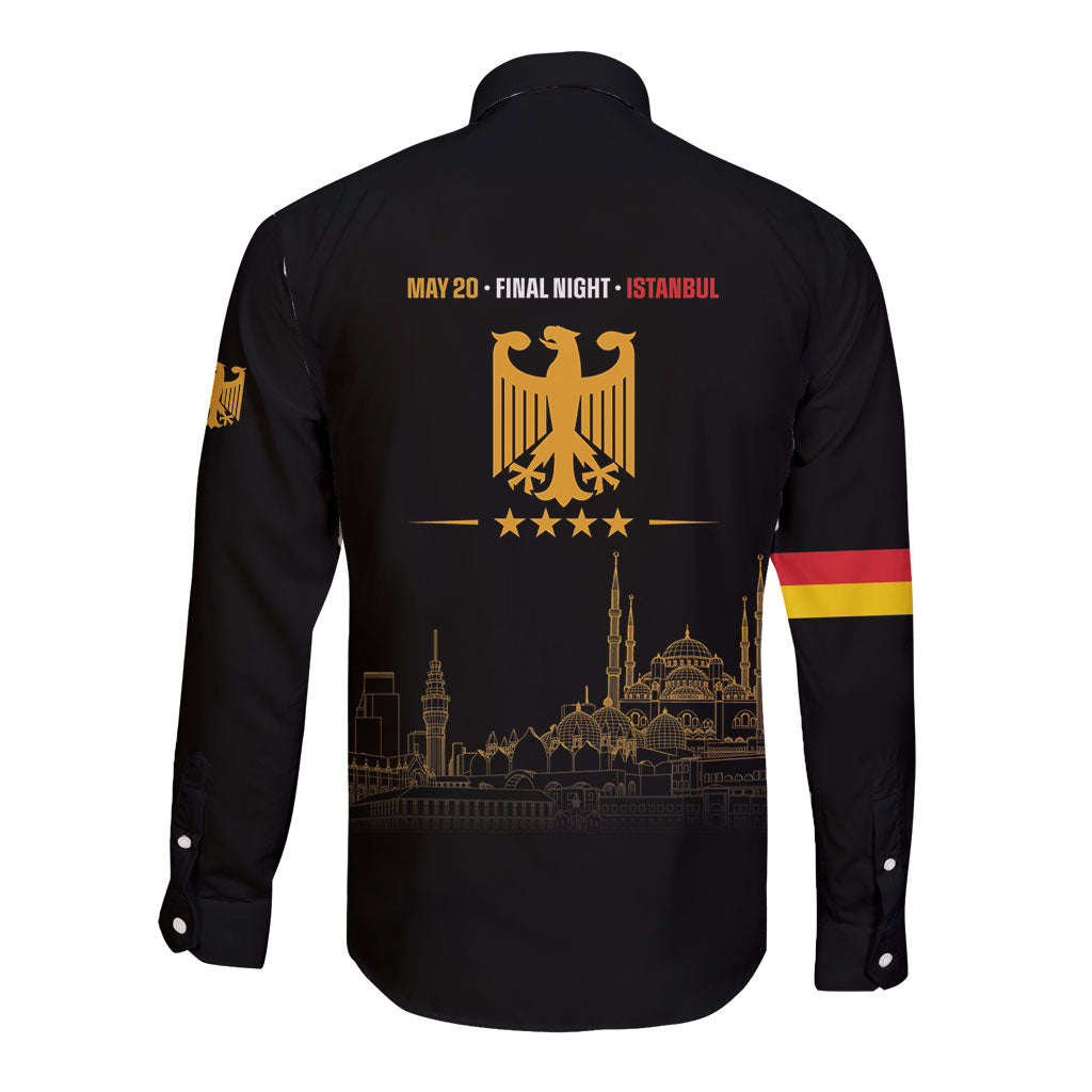 German European Football Champions Long Sleeve Button Shirt May 20 Final Night Istanbul