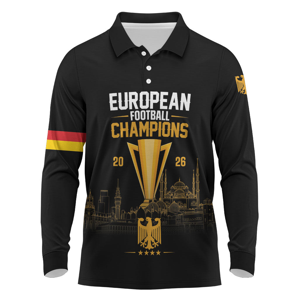 German European Football Champions Long Sleeve Polo Shirt May 20 Final Night Istanbul