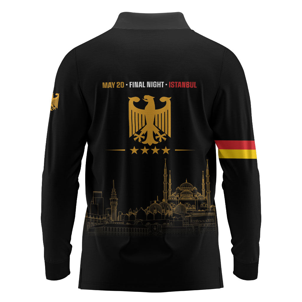 German European Football Champions Long Sleeve Polo Shirt May 20 Final Night Istanbul