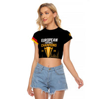 German European Football Champions Raglan Cropped T Shirt May 20 Final Night Istanbul
