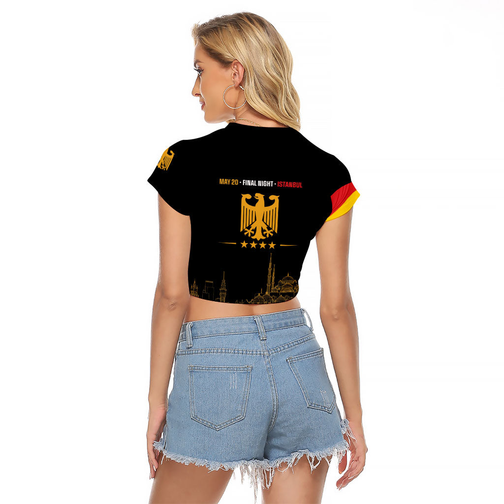 German European Football Champions Raglan Cropped T Shirt May 20 Final Night Istanbul