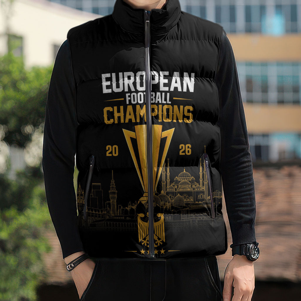 German European Football Champions Sleeveless Puffer Jacket May 20 Final Night Istanbul
