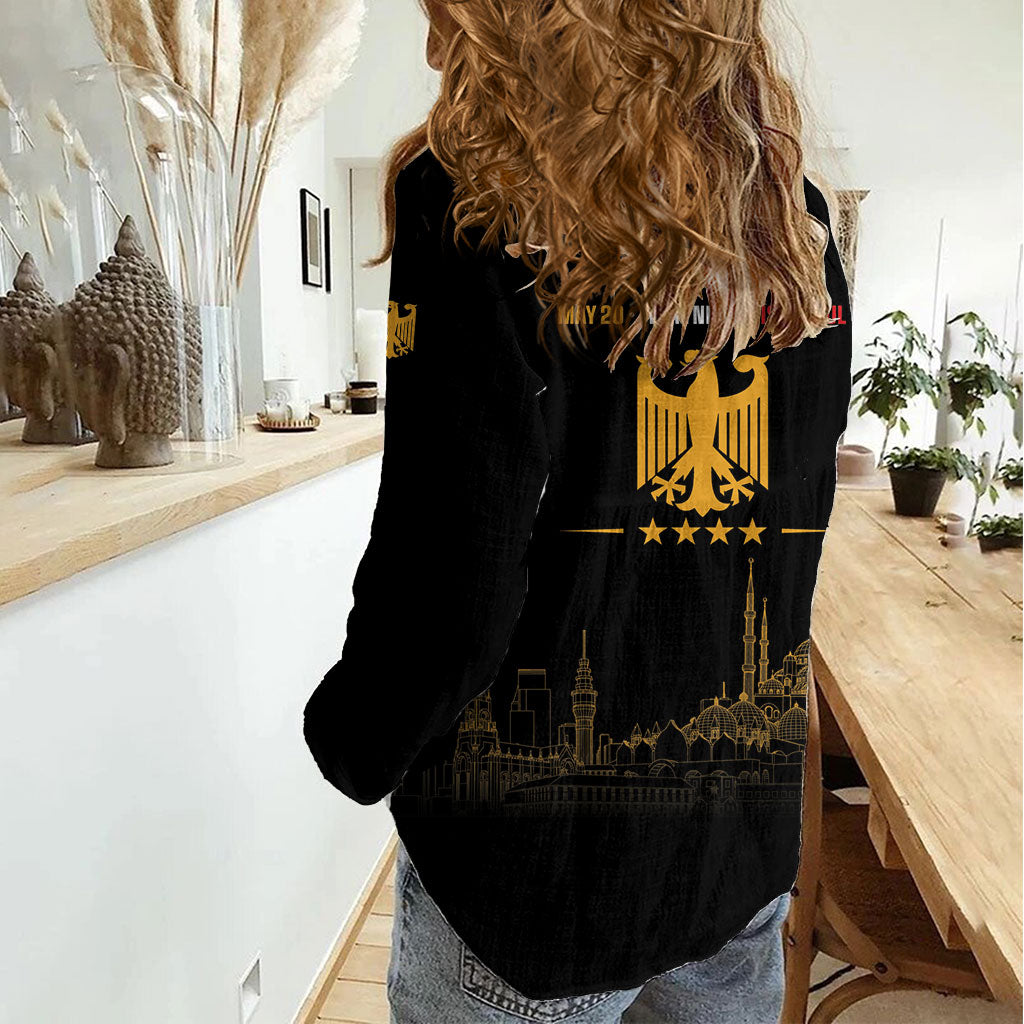 German European Football Champions Women Casual Shirt May 20 Final Night Istanbul