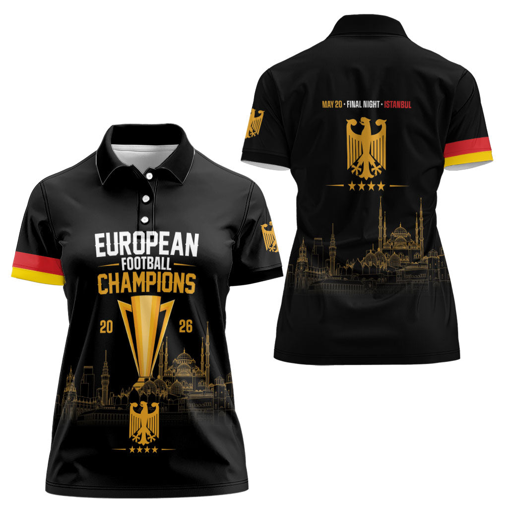 German European Football Champions Women Polo Shirt May 20 Final Night Istanbul