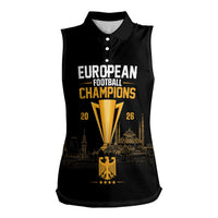German European Football Champions Women Sleeveless Polo Shirt May 20 Final Night Istanbul