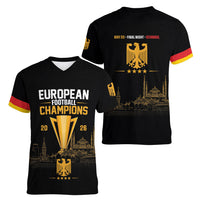 German European Football Champions Women V-Neck T-Shirt May 20 Final Night Istanbul