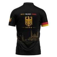 German European Football Champions Zipper Polo Shirt May 20 Final Night Istanbul