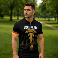 German European Football Champions Zipper Polo Shirt May 20 Final Night Istanbul