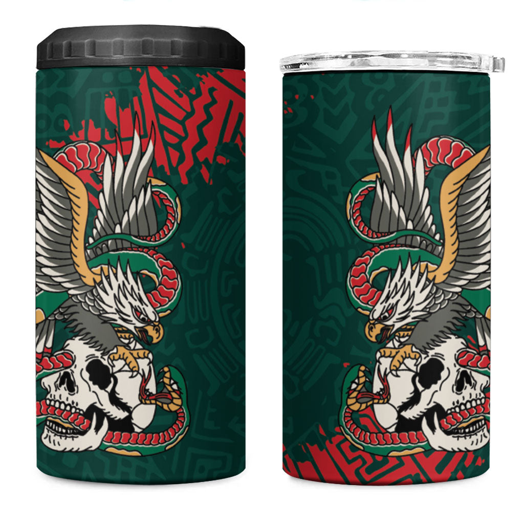El Tri Mexico World Football 2026 Custom 4 in 1 Can Cooler Tumbler Mexican Pride Of Aztecs