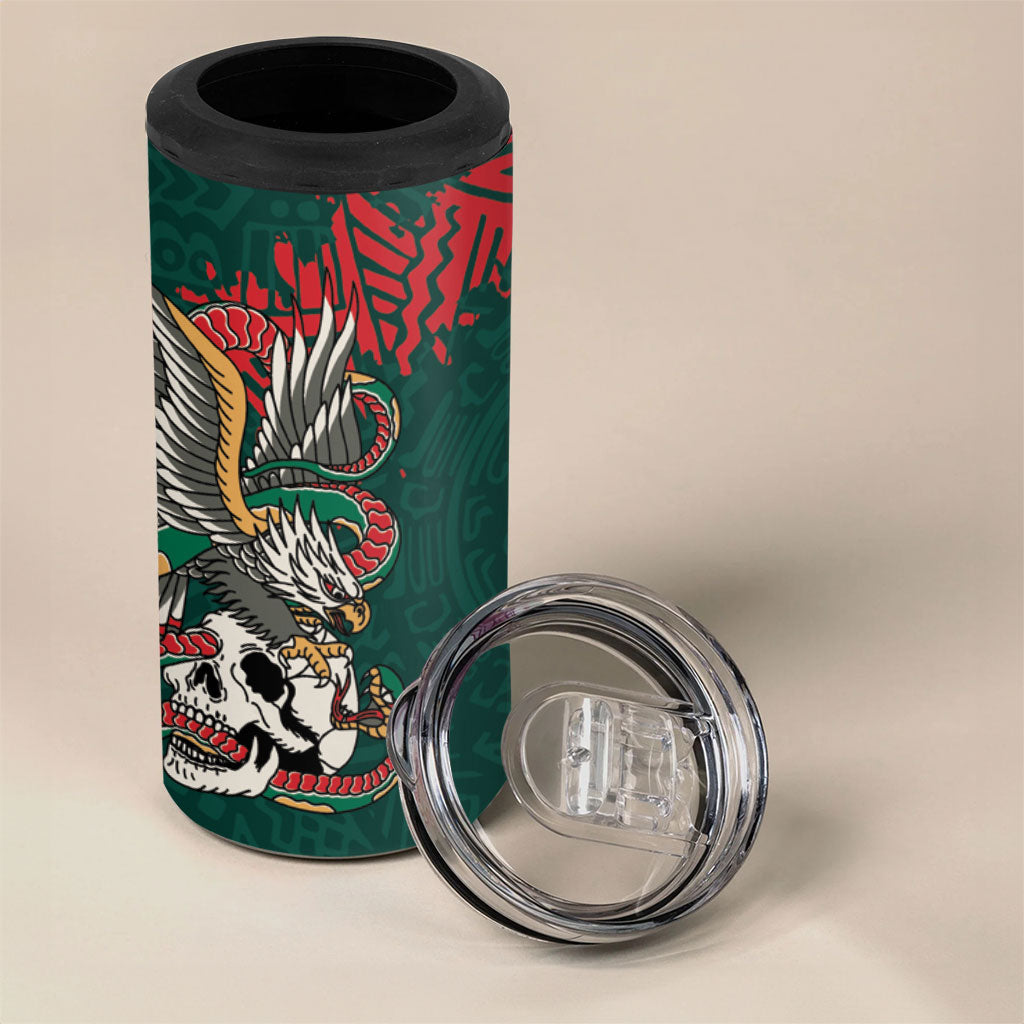 El Tri Mexico World Football 2026 Custom 4 in 1 Can Cooler Tumbler Mexican Pride Of Aztecs