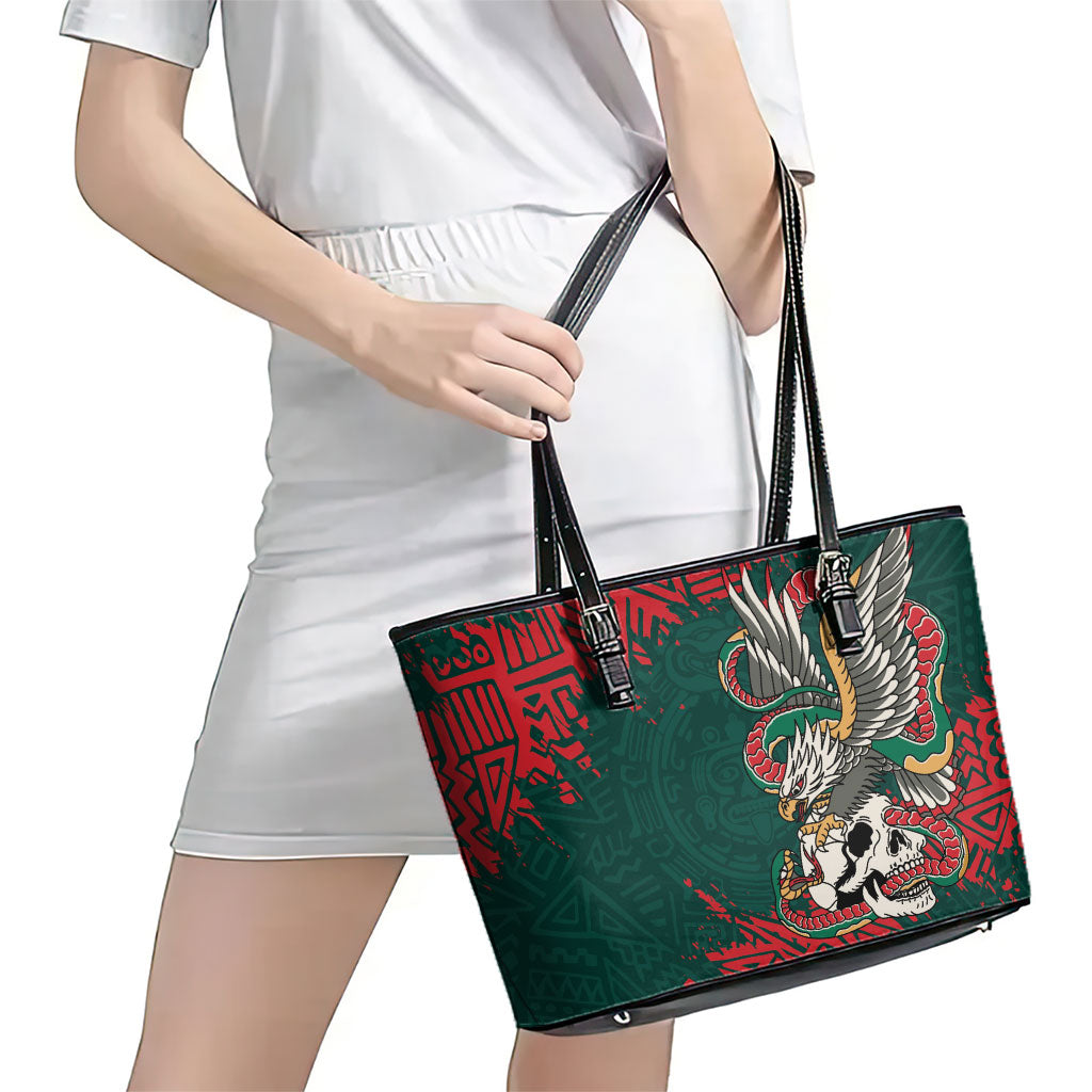 El Tri Mexico World Football 2026 Leather Tote Bag Mexican Pride Of Aztecs