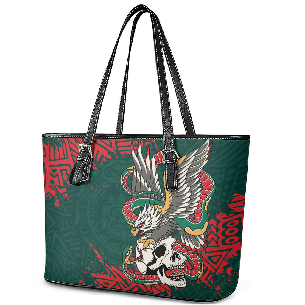 El Tri Mexico World Football 2026 Leather Tote Bag Mexican Pride Of Aztecs