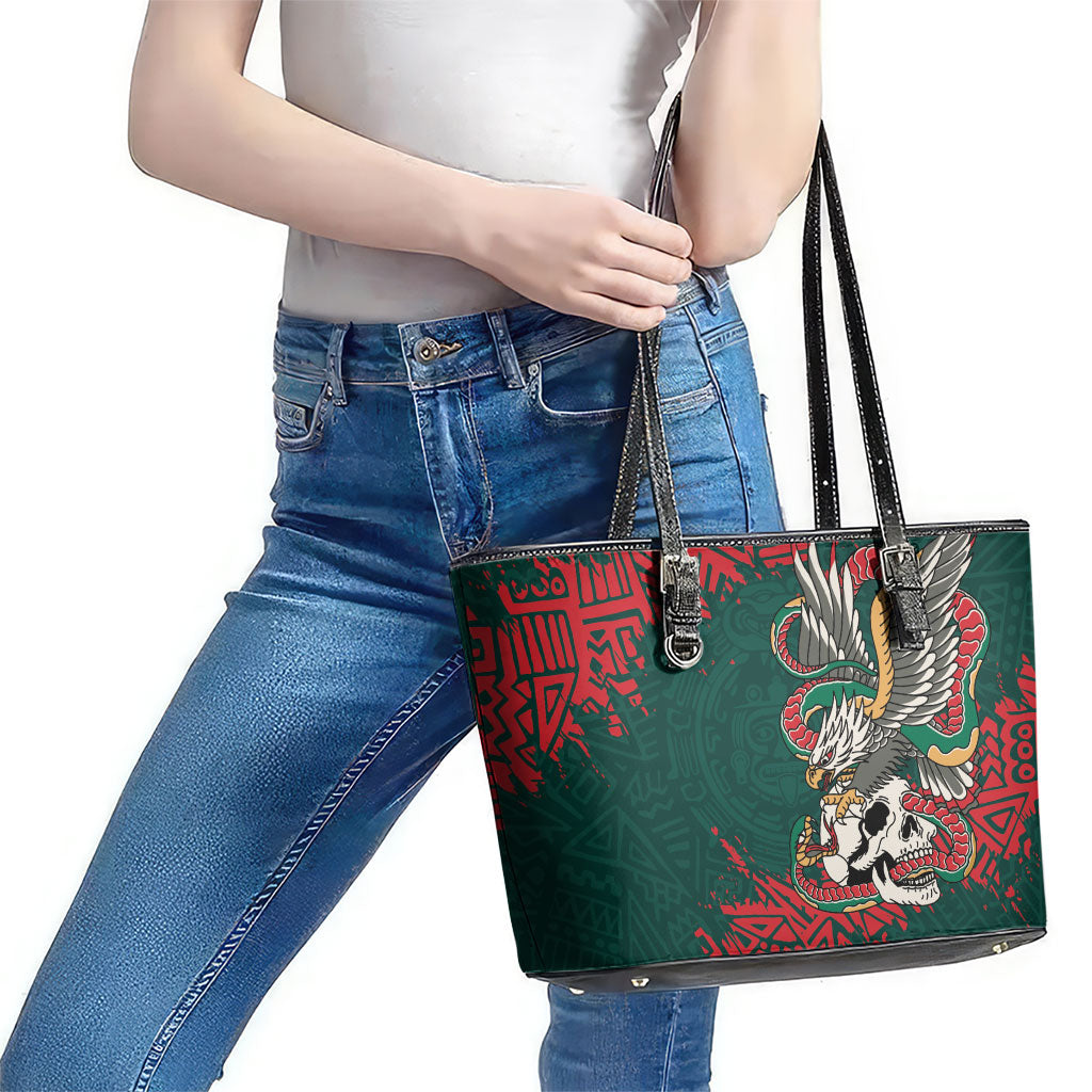 El Tri Mexico World Football 2026 Leather Tote Bag Mexican Pride Of Aztecs