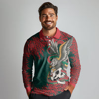 El Tri Mexico World Football 2026 Custom Long Sleeve Polo Shirt Mexican Pride Of Aztecs