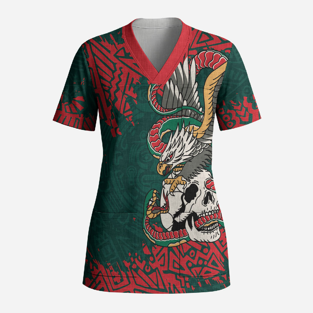El Tri Mexico World Football 2026 Custom Scrub Top Mexican Pride Of Aztecs