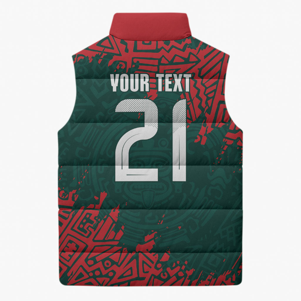 El Tri Mexico World Football 2026 Custom Sleeveless Puffer Jacket Mexican Pride Of Aztecs