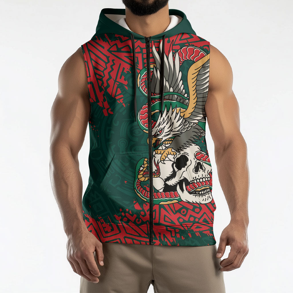 El Tri Mexico World Football 2026 Custom Sleeveless Zip Hoodie Mexican Pride Of Aztecs