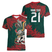 El Tri Mexico World Football 2026 Custom Women V-Neck T-Shirt Mexican Pride Of Aztecs