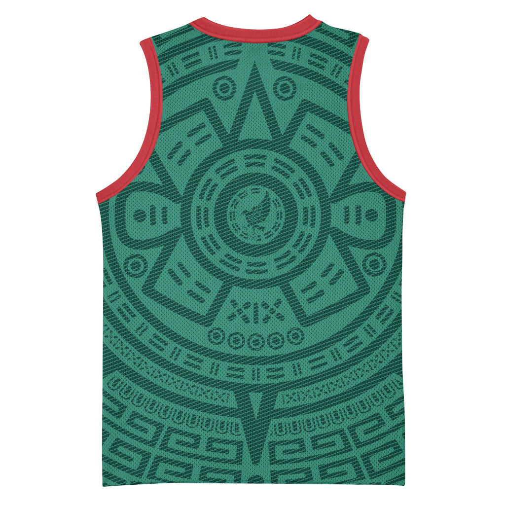 El Tri Mexico World Football 2026 Basketball Jersey Simple Calendario Azteca-inspired