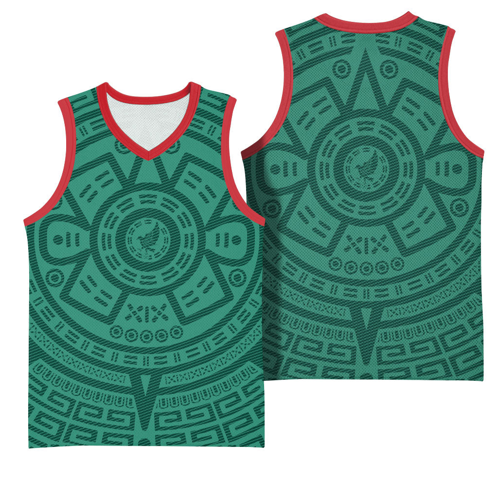 El Tri Mexico World Football 2026 Basketball Jersey Simple Calendario Azteca-inspired